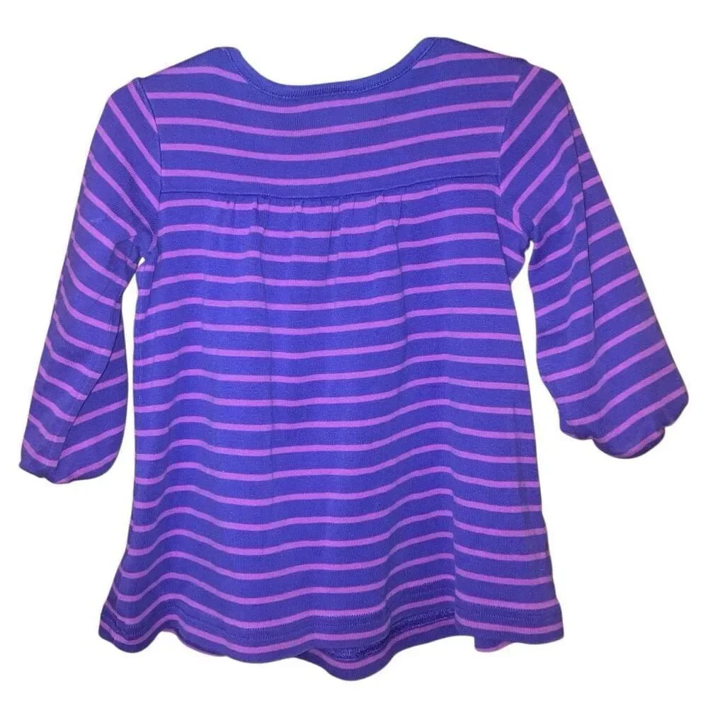 Hanna Andersson 100% cotton Long Sleeve Purple & Pink Top Size 18-24m #752